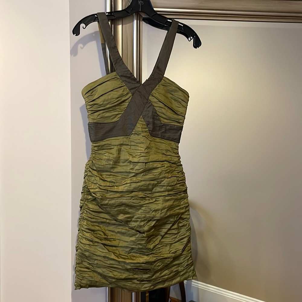 Olive green mini dress